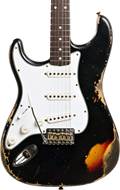 Fender Custom Shop 1961 Stratocaster Heavy Relic Black over 3 Tone Sunburst Left Handed #R109222