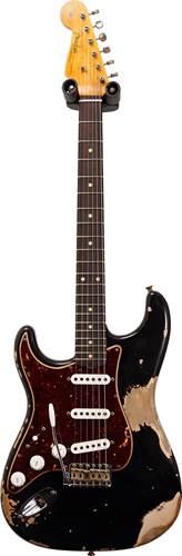 Fender Custom Shop 1961 Stratocaster Heavy Relic Black over Desert Sand Left Handed #R104817