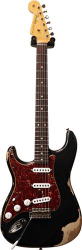 Fender Custom Shop 1961 Stratocaster Heavy Relic Black Over Desert Sand Left Handed #R121797