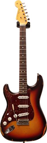 Fender Custom Shop 1963 Strat Relic Chocolate 3 Tone Sunburst Left Handed #R113236