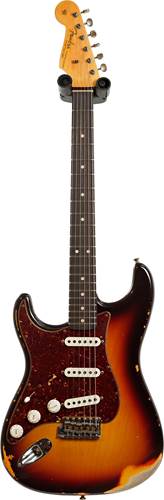 Fender Custom Shop 1963 Stratocaster Relic Chocolate 3 Tone Sunburst Left Handed #R113391
