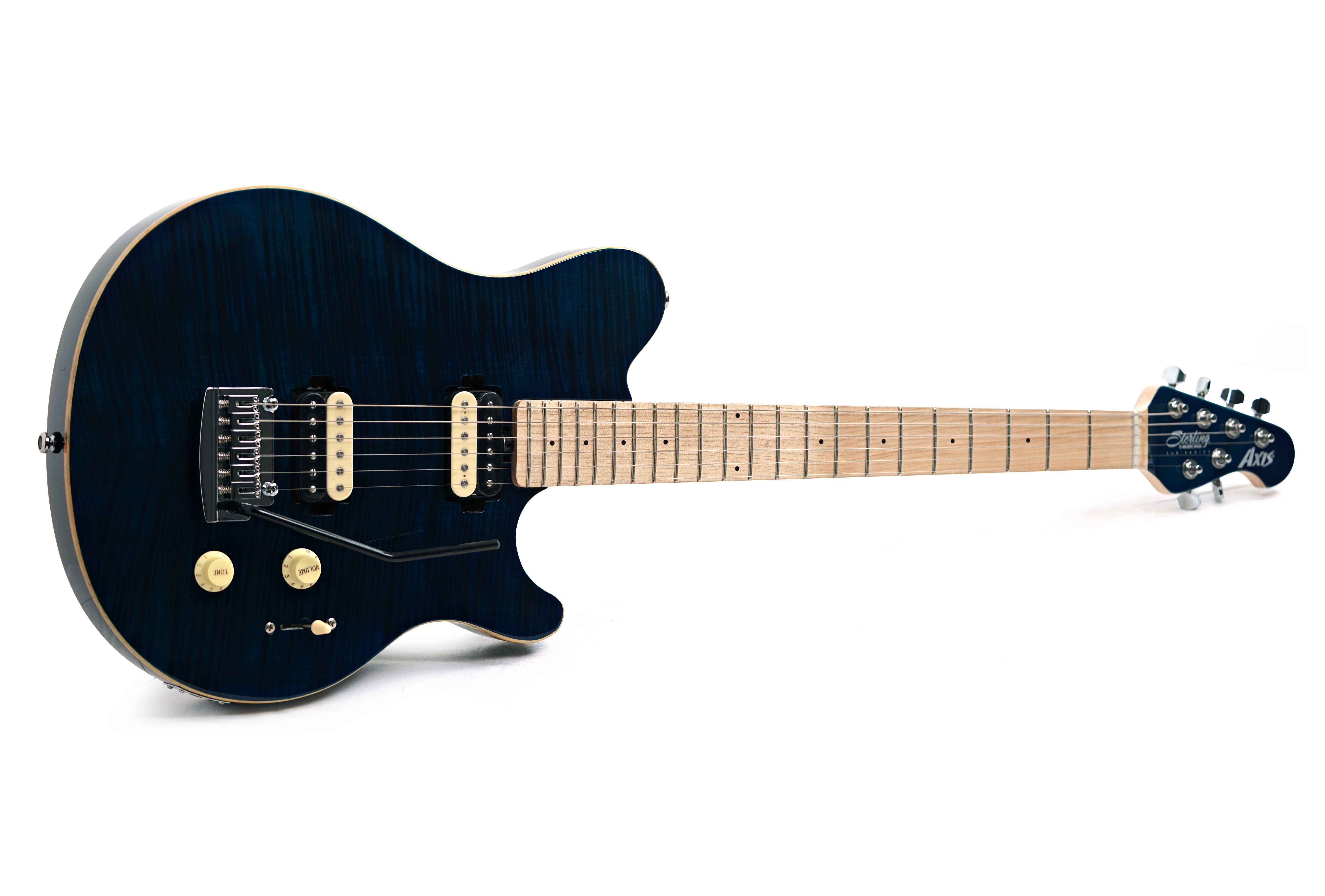 Music Man Sterling SUB Series Axis AX3 Flame Maple Neptune Blue