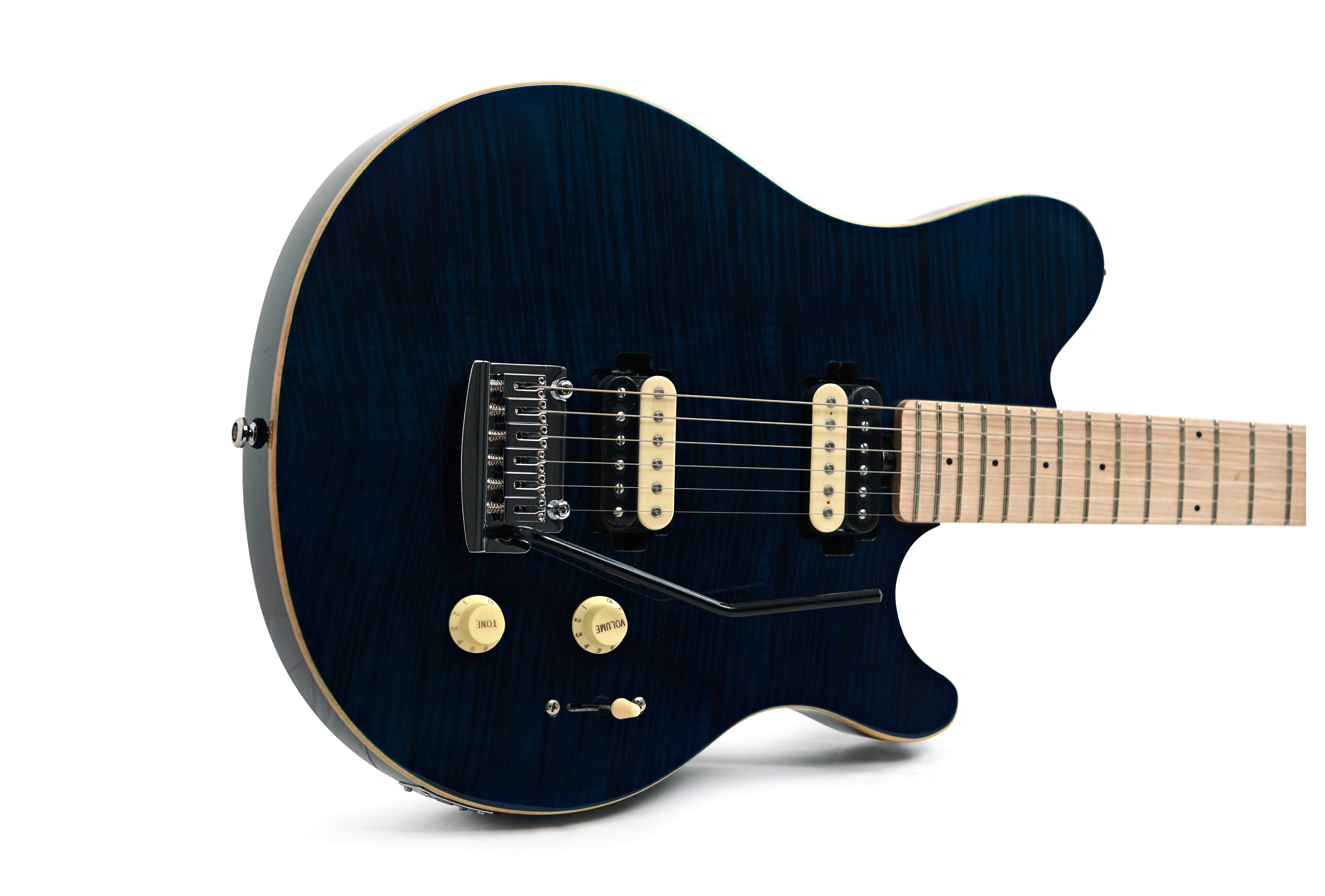 Music Man Sterling SUB Series Axis AX3 Flame Maple Neptune Blue