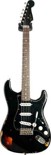 Fender Custom Shop Limited Edition Dual-Mag II Stratocaster Relic Aged Black Over 3 Color Sunburst #CZ551008