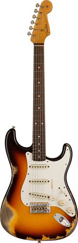 Fender Custom Shop 1959 Stratocaster Heavy Relic Faded Aged Chocolate 3 Colour Sunburst