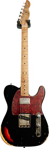 LSL Instruments Bad Bone 1 Black Over 3 Tone Tone Sunburst Pine Body with Binding and Roasted Flame Maple Fingerboard