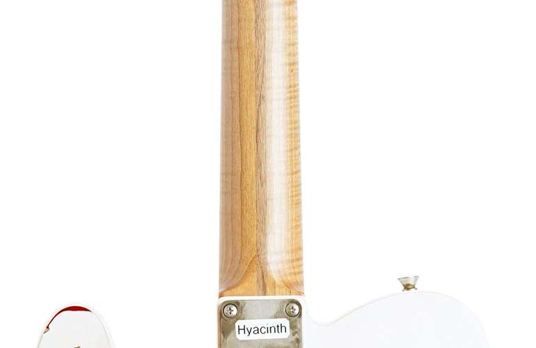 LSL Instruments Bad Bone 1 Vintage White over Candy Apple Red Pine Body with Binding and Roasted Flame Maple Fingerboard LSL Instruments Bad Bone 1 Vintage White over Candy Apple Red Pine Body with Binding and Roasted Flame Maple Fingerboard