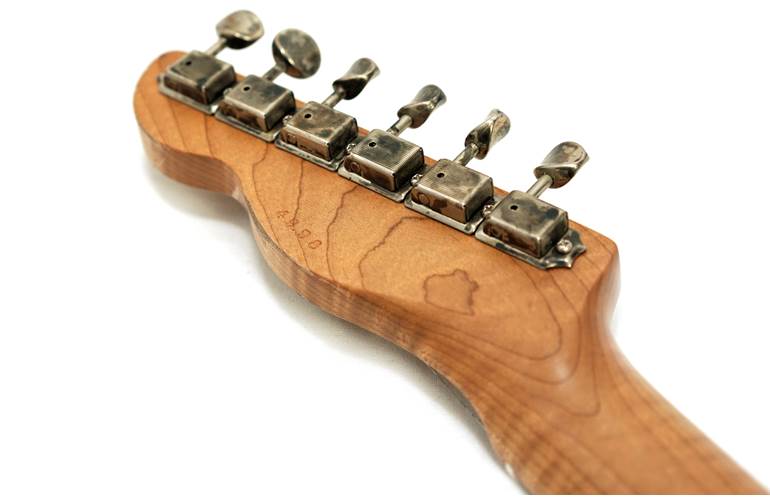 LSL Instruments Bad Bone 1 Vintage White over Candy Apple Red Pine Body with Binding and Roasted Flame Maple Fingerboard LSL Instruments Bad Bone 1 Vintage White over Candy Apple Red Pine Body with Binding and Roasted Flame Maple Fingerboard