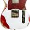 LSL Instruments Bad Bone 1 Vintage White over Candy Apple Red Pine Body with Binding and Roasted Flame Maple Fingerboard  