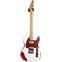 LSL Instruments Bad Bone 1 Vintage White over Candy Apple Red Pine Body with Binding and Roasted Flame Maple Fingerboard  Front View