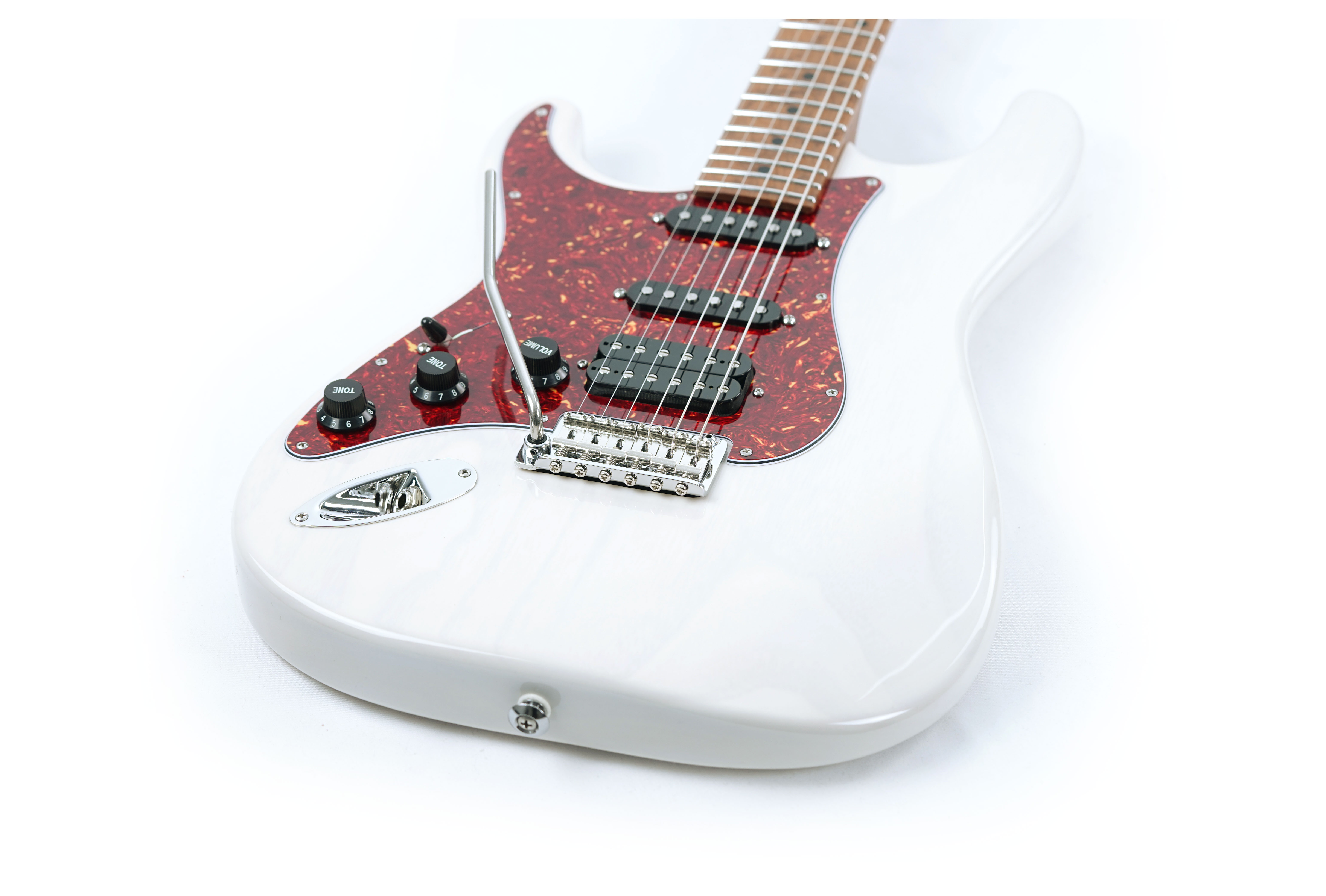 Suhr Limited Edition Classic S Paulownia HSS Trans White 3A Roasted Birdseye Neck & Fingerboard Left Handed
