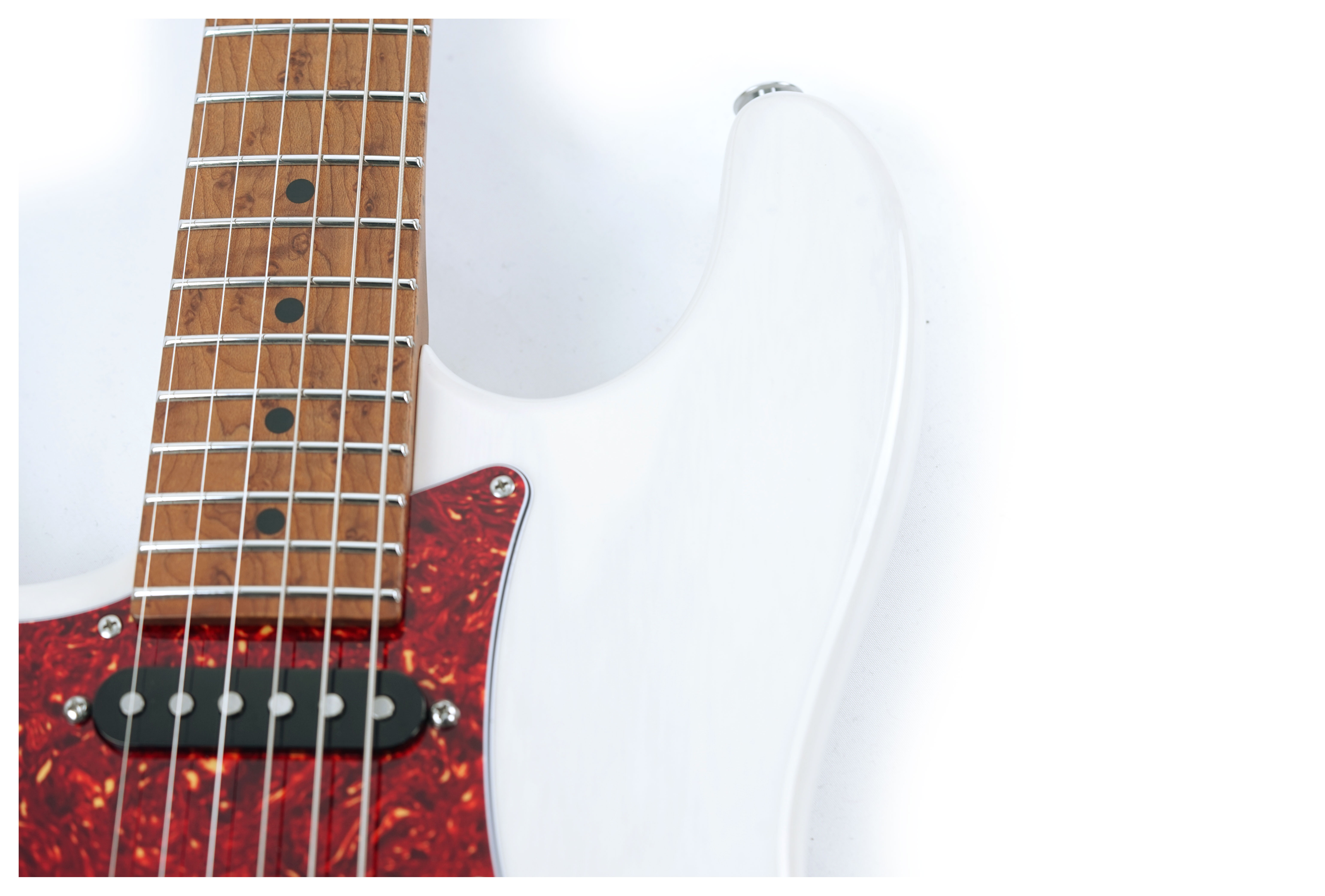 Suhr Limited Edition Classic S Paulownia HSS Trans White 3A Roasted Birdseye Neck & Fingerboard Left Handed