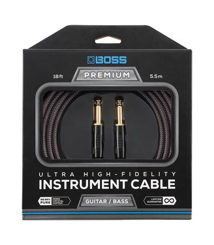 BOSS BIC-P18 Premium Instrument Cable 18ft/5.5m With 2 Straight Jacks