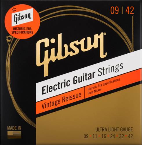 Gibson Vintage Reissue Electric Guitar Strings Ultra-Light 09-42