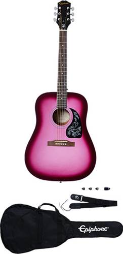 Epiphone Starling Acoustic Guitar Player Pack Hot Pink Pearl