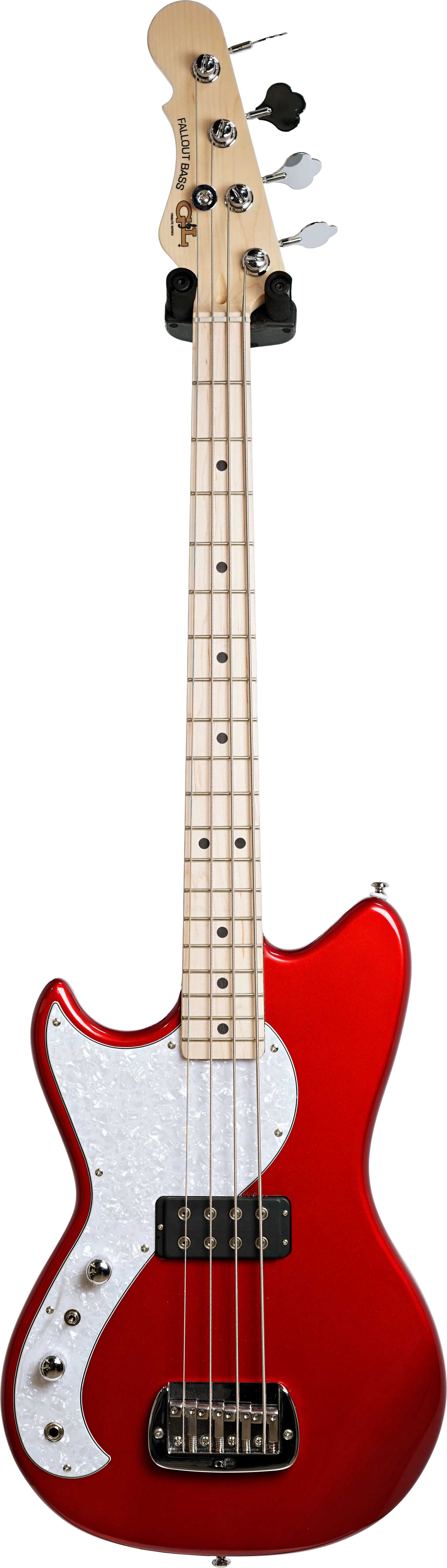 G&L Tribute Fallout Bass Candy Apple Red Maple Fingerboard Left Handed (Ex-Demo) #210616281
