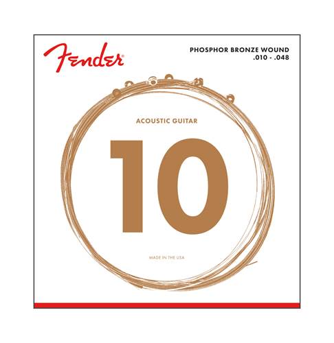 Fender Phosphor Bronze Acoustic Guitar Strings Ball End 10-48