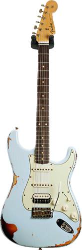 Fender Custom Shop 1961 Stratocaster HSS Heavy Relic Sonic Blue over 3 Tone Sunburst #R115562