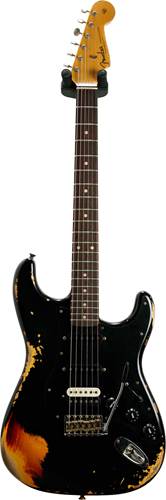 Fender Custom Shop 1961 Stratocaster HSS Heavy Relic Black Over 3 Tone Sunburst #R120403