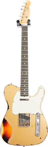 Fender Custom Shop 1960 Telecaster Custom Heavy Relic Aged Aztec Gold Over 3 Colour Sunburst #cz557311