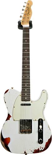 Fender Custom Shop 1960 Telecaster Custom Heavy Relic Aged Olympic White over 3 Colour Sunburst #CZ557012