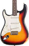 Fender Custom Shop 1963 Stratocaster Heavy Relic Aged 3 Colour Sunburst Left Handed #CZ557416