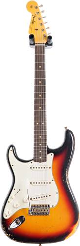 Fender Custom Shop 1963 Stratocaster Heavy Relic Aged 3 Colour Sunburst Left Handed #CZ557416