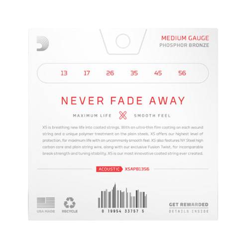 D'Addario XSAPB1356 Acoustic Phosphor Bronze Medium 13-56 D'Addario XSAPB1356 Acoustic Phosphor Bronze Medium 13-56