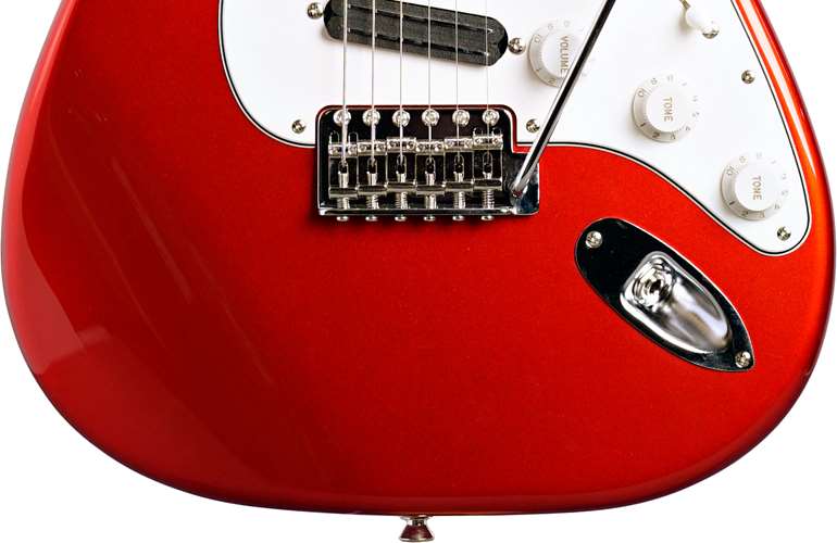 Three Dots S Model Sunset Orange Metallic Maple Fingerboard Three Dots S Model Sunset Orange Metallic Maple Fingerboard