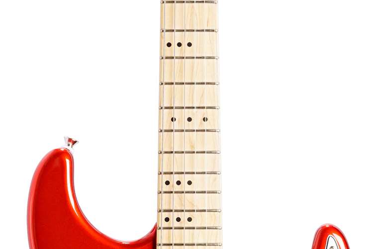 Three Dots S Model Sunset Orange Metallic Maple Fingerboard Three Dots S Model Sunset Orange Metallic Maple Fingerboard