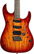 Tyler Japan Studio Elite HD Cherry Sunburst Spalted Maple with Binding Rosewood Fingerboard