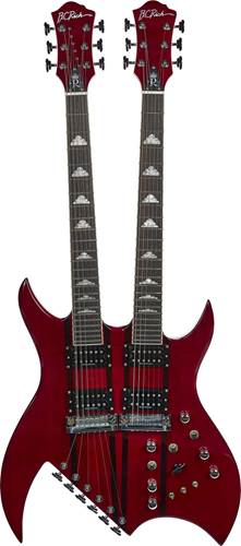 BC Rich B Legacy Double Neck Transparent Red