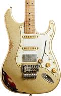 LSL Instruments Saticoy Gold Sparkle Over 3 Tone Sunburst HSS Floyd Heavy Aged Roasted Maple Fingerboard