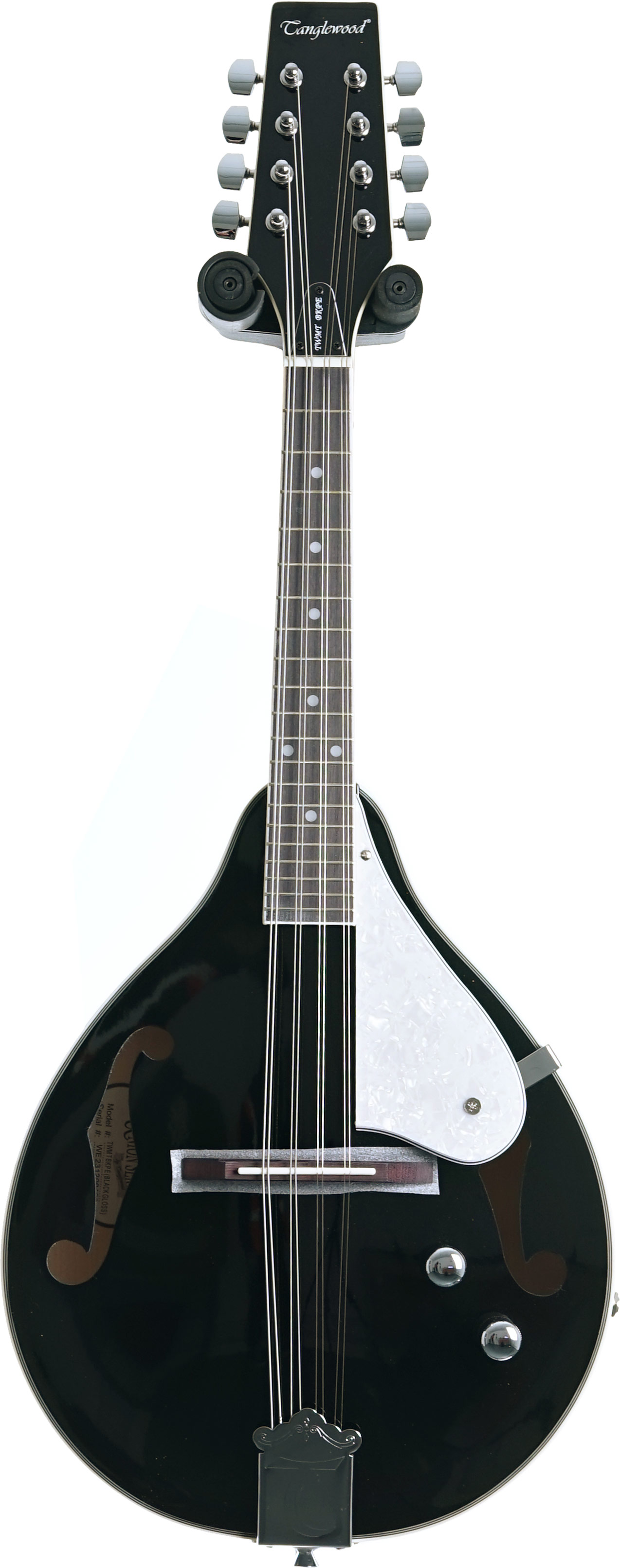 Tanglewood TWMTBKPE Teardrop F Hole Mandolin Black Gloss