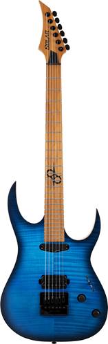Solar Guitars SB1.6FOB Flame Ocean Blue Burst
