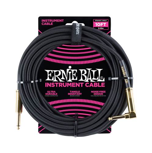 Ernie Ball 10ft/3m Braided Straight/Angle Instrument Cable 