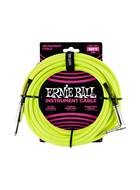 Ernie Ball 10' Braided Straight/Angle Instrument Cable Neon-Yellow