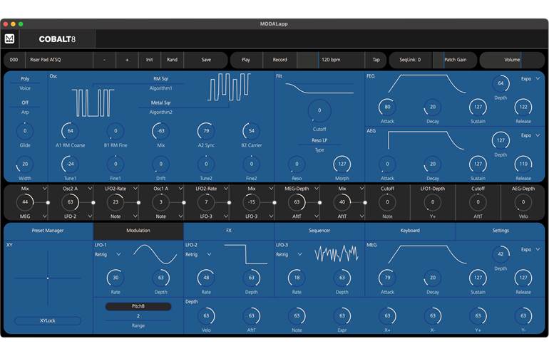 Modal Electronics COBALT8X 8-voice Extended VA-synthesizer with 61 keys Modal Electronics COBALT8X 8-voice Extended VA-synthesizer with 61 keys