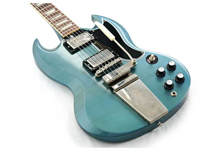 Gibson Custom Shop Murphy Lab 1964 SG Standard Reissue with Maestro Vibrola Ultra Light Aged Pelham Blue #403264 Gibson Custom Shop Murphy Lab 1964 SG Standard Reissue with Maestro Vibrola Ultra Light Aged Pelham Blue #403264