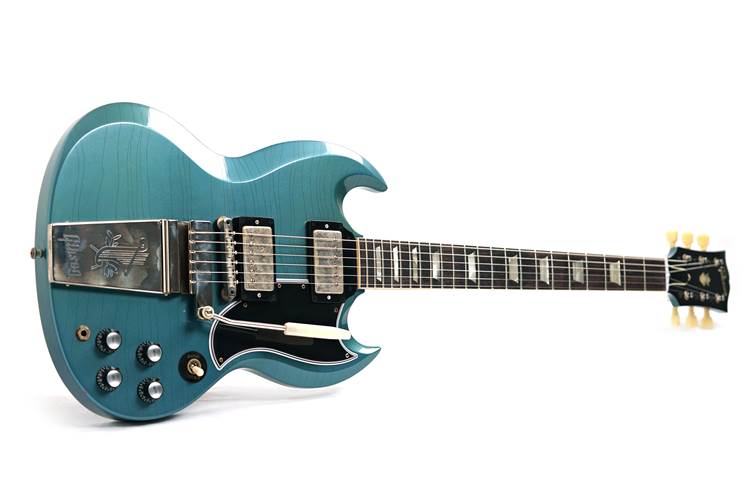 Gibson Custom Shop Murphy Lab 1964 SG Standard Reissue with Maestro Vibrola Ultra Light Aged Pelham Blue #502824 Gibson Custom Shop Murphy Lab 1964 SG Standard Reissue with Maestro Vibrola Ultra Light Aged Pelham Blue #502824