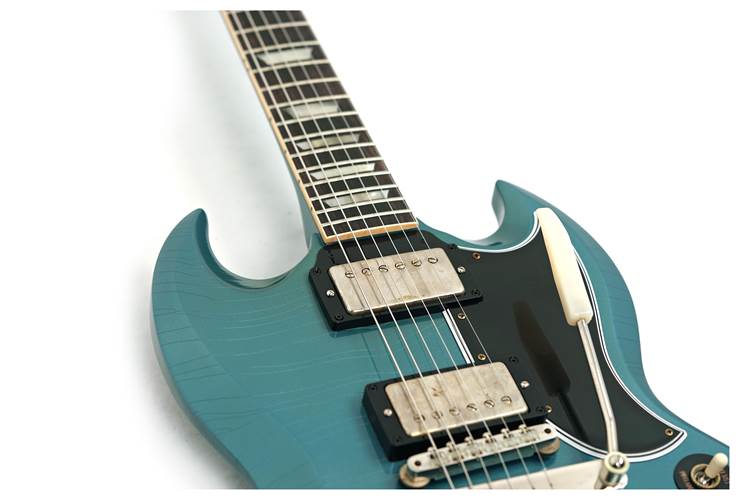 Gibson Custom Shop Murphy Lab 1964 SG Standard Reissue with Maestro Vibrola Ultra Light Aged Pelham Blue #502824 Gibson Custom Shop Murphy Lab 1964 SG Standard Reissue with Maestro Vibrola Ultra Light Aged Pelham Blue #502824