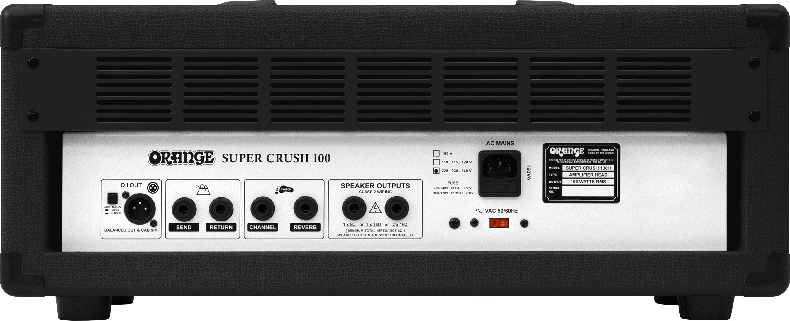Orange Super Crush 100 Solid State Amp Head Black