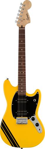 Squier FSR Bullet Competition Mustang Graffiti Yellow with Black Stripes