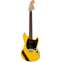 Squier FSR Bullet Competition Mustang Graffiti Yellow with Black Stripes Front View
