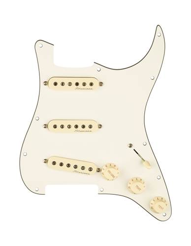 Fender Pre-Wired Stratocaster Pickguard Hot Noiseless SSS Parchment 11 Hole