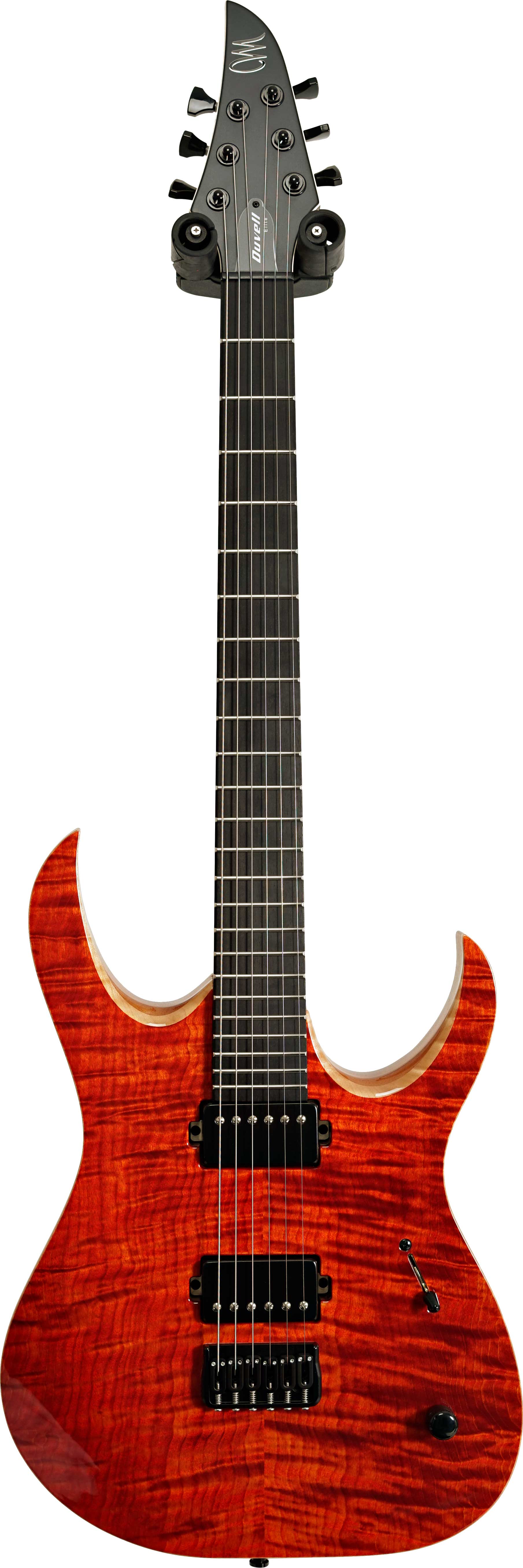 Mayones Duvell 6 Elite 4A Trans Orange Quilted Maple Top 