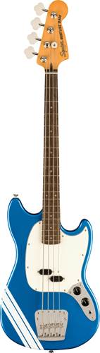Squier FSR Classic Vibe '60s Competition Mustang Short Scale Bass Laurel Fingerboard Lake Placid Blue with Olympic White Stripes