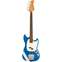Squier FSR Classic Vibe '60s Competition Mustang Short Scale Bass Laurel Fingerboard Lake Placid Blue with Olympic White Stripes Front View