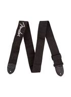 Fender Black Polyester Logo Strap White