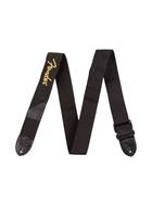 Fender Black Polyester Logo Strap Yellow